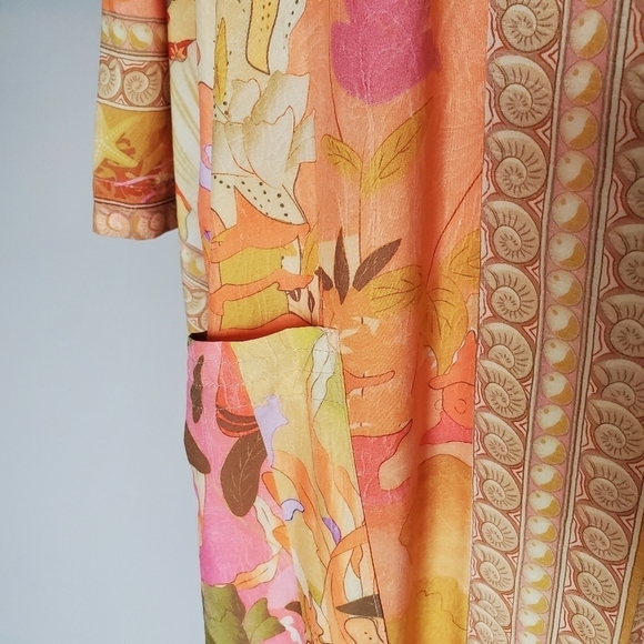 Mermaid Gypsy Madison Boho Floral Kimono Duster Robe - Picture 7 of 13